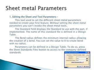 sheet metal parameters generator